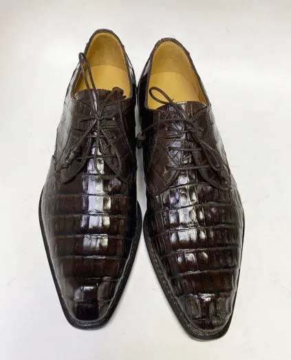 "Cratos" Crocodile Derby Brown Impact Resistance Black Edge
