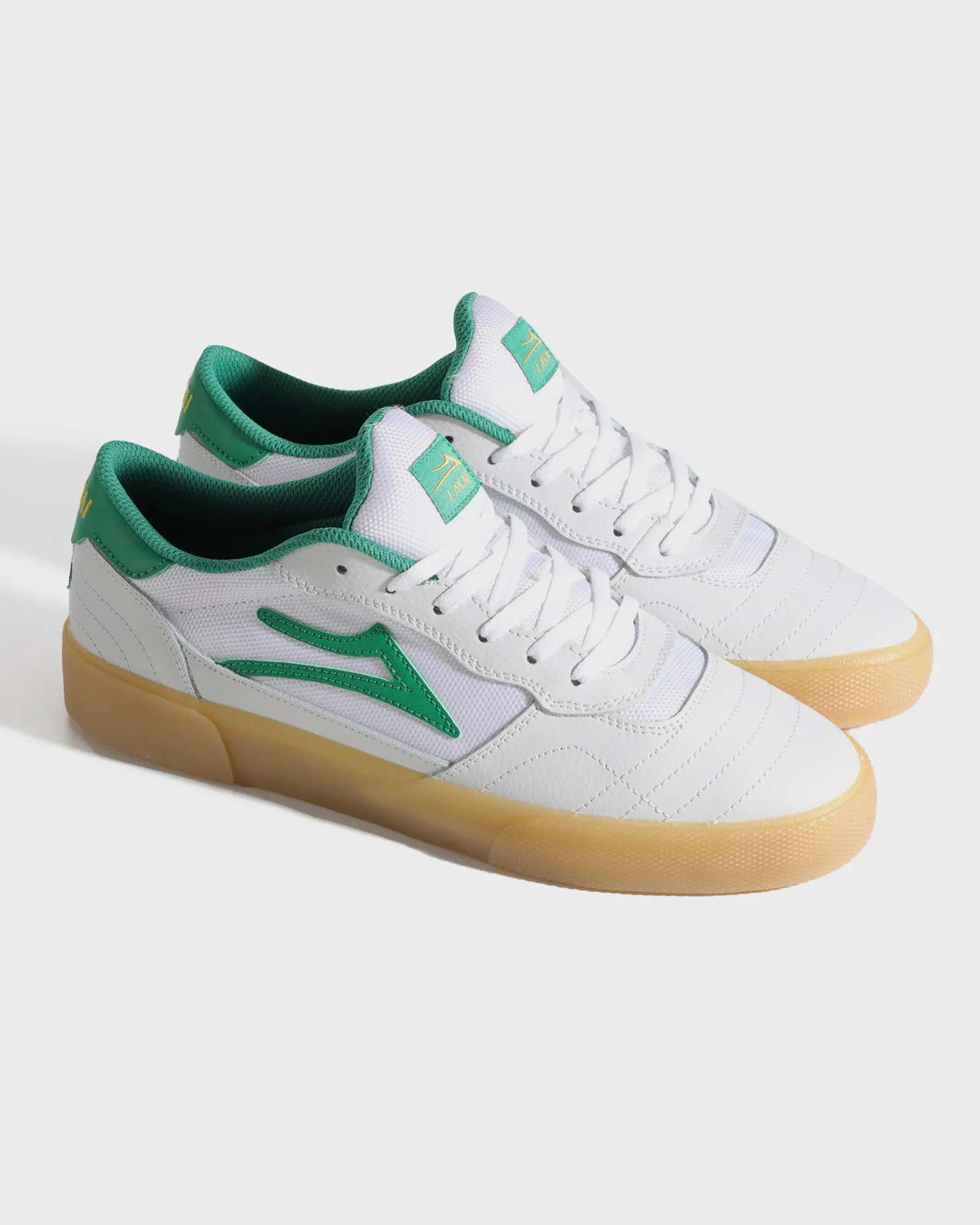 Cambridge - White/Green Leather Airy Design