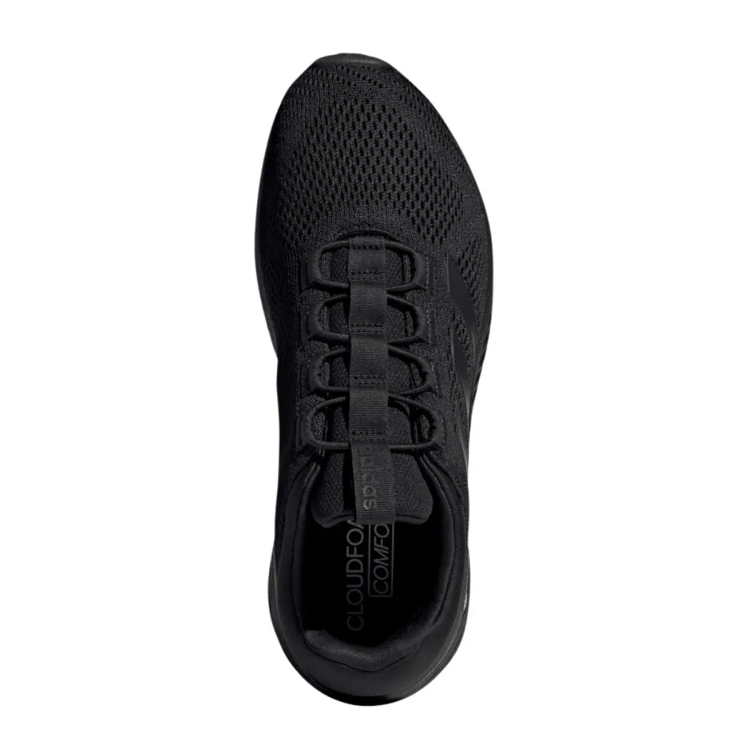 Pure Black Narrow Fit adidas Cloudfoam Comfy Men's Sneakers