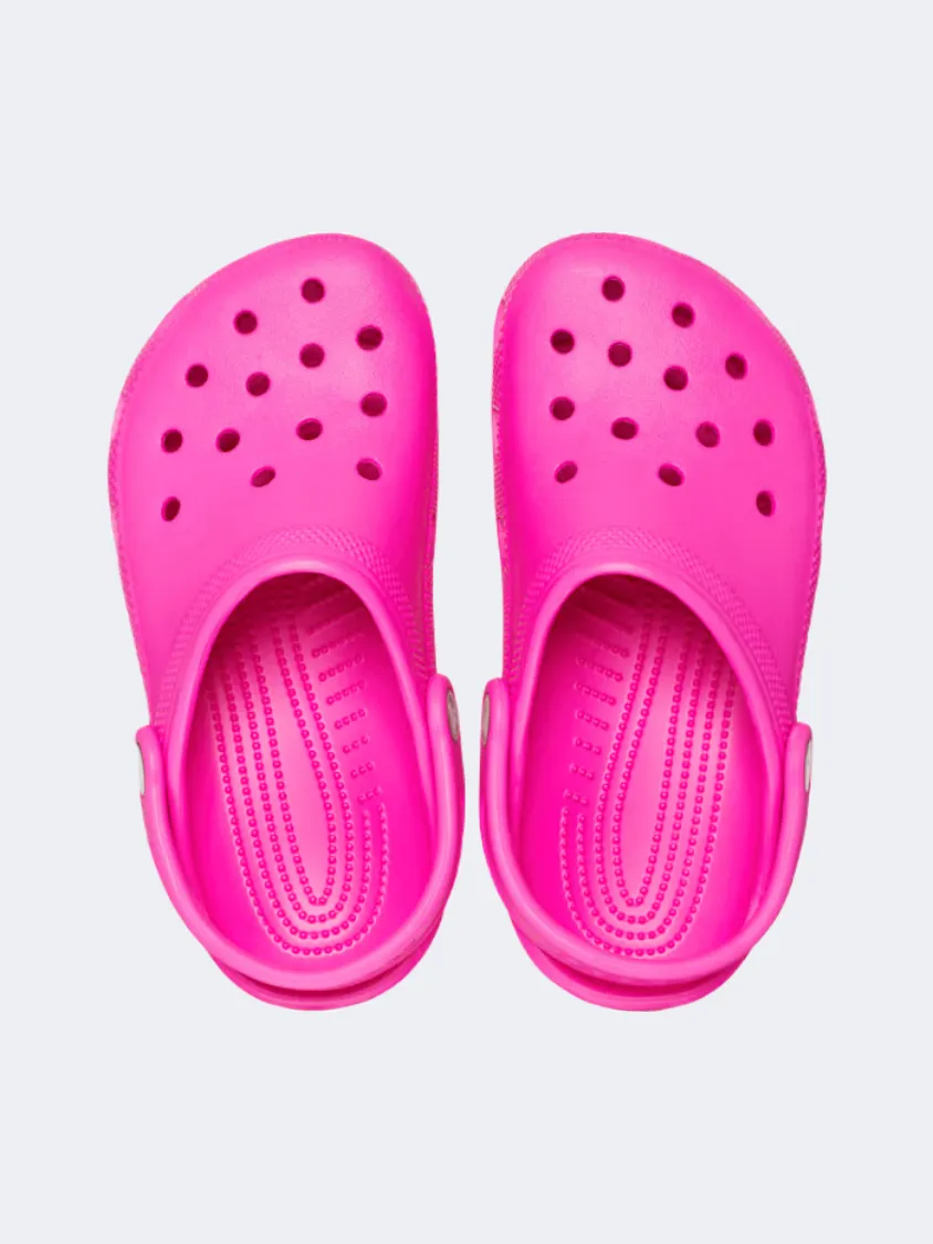 Video Look Comfort Slope Crocs Classic Clog Kids-Unisex Lifestyle Slippers Pink Crush