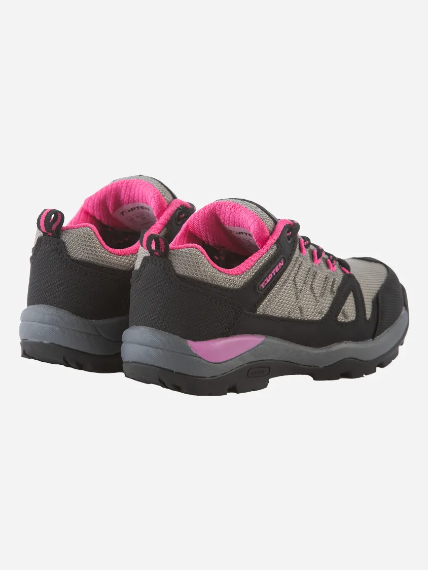 Top Ten Kids Women Hiking Shoes Black/Fuschia Easy Fit Boots
