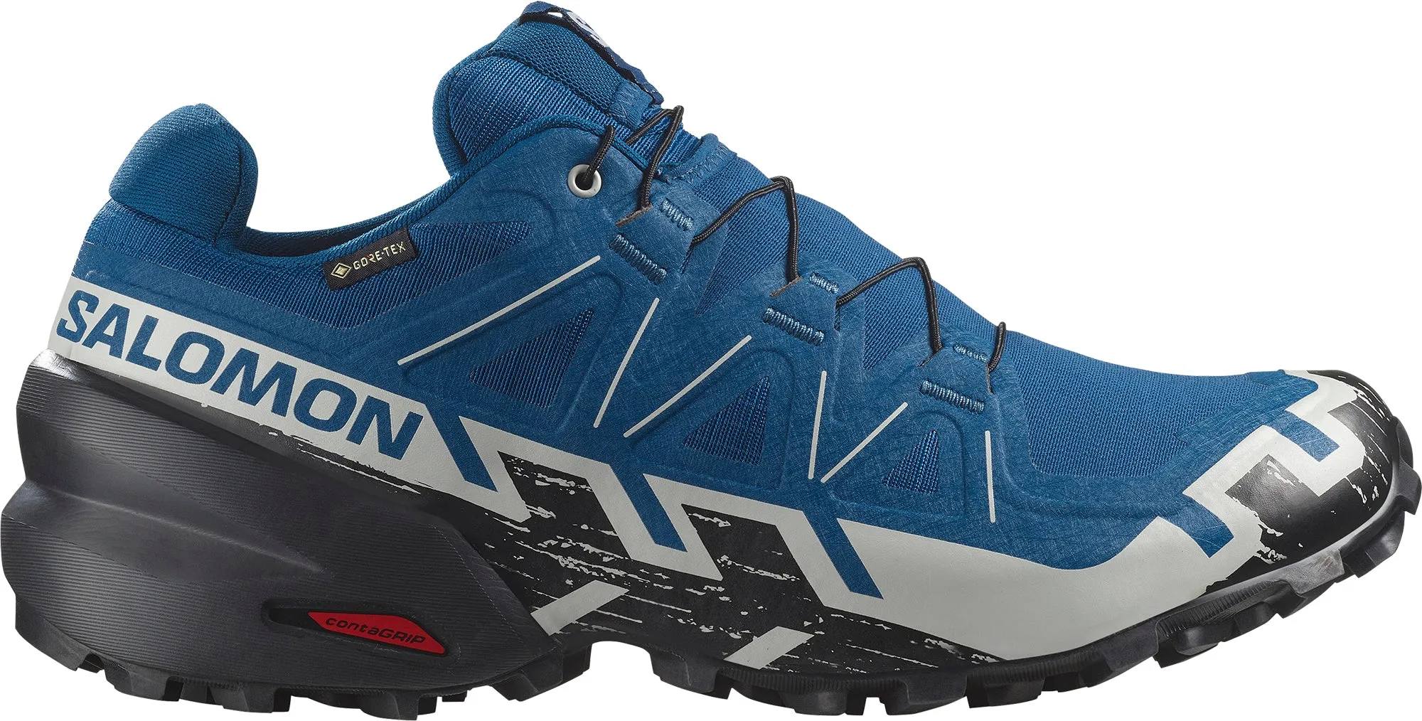 Upper mesh resists tearing under frequent wear Lightweight Construction Salomon Speedcross 6 GORE-TEX Mens Trail Running Shoes - Blue