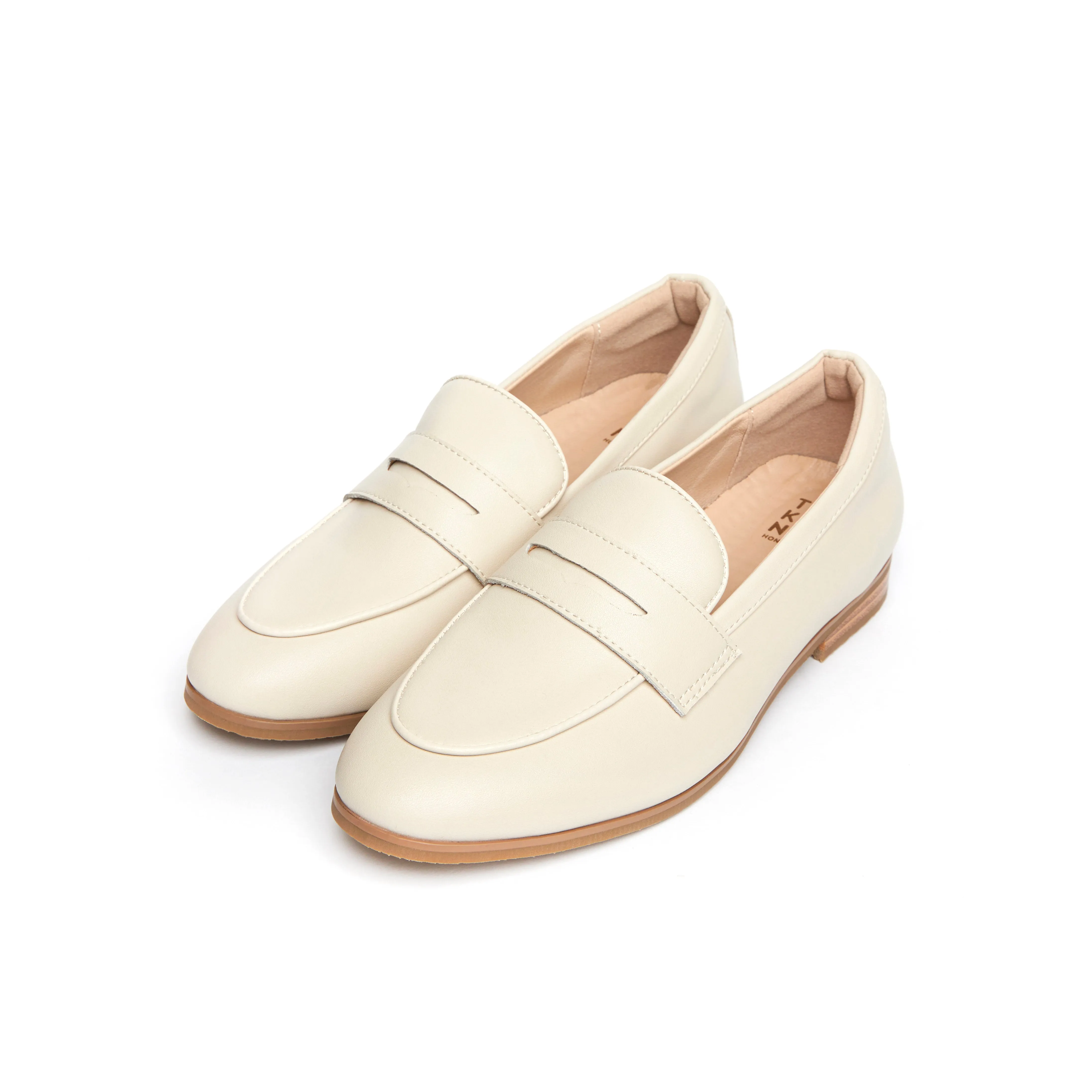 Heel Sure Klassic Penny Loafers - Beige (BEI)