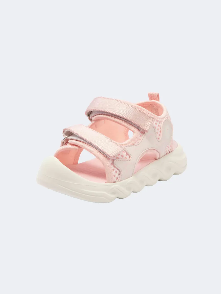 Erke  Ps-Gilrs Lifestyle Sandals Pink velcro Satin Glow