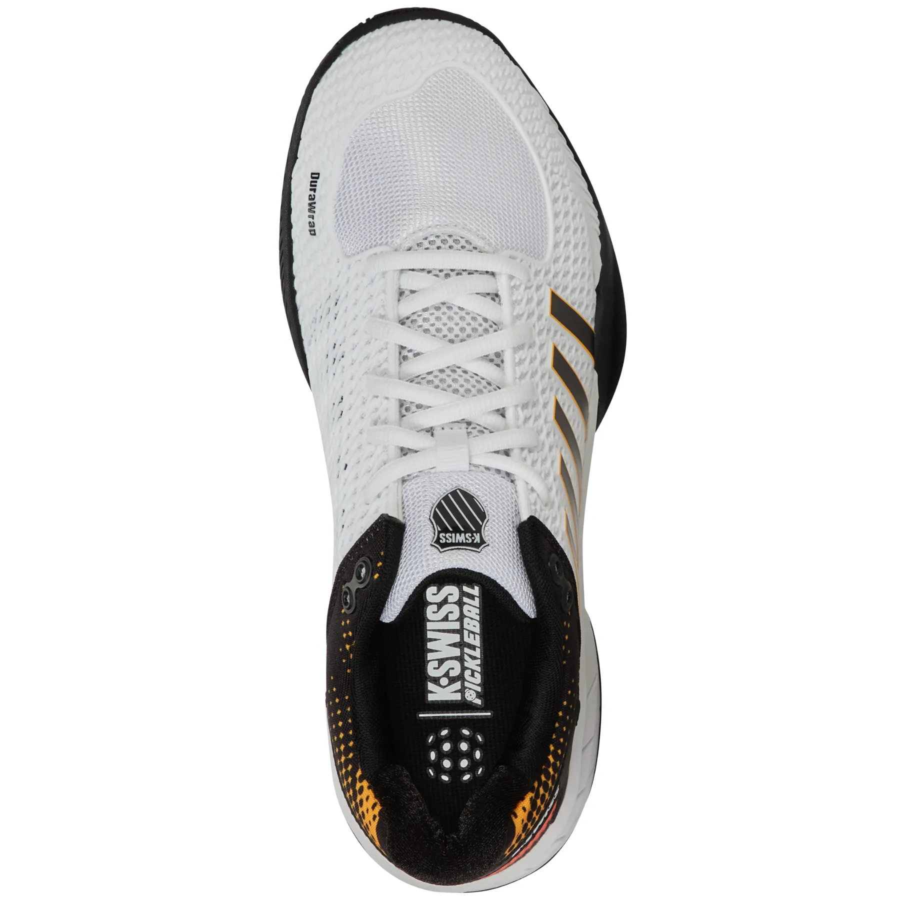 K Swiss Express Light All Court Mens Pickleball Shoes - White / Daffodil Breathable Lining Soft Padding