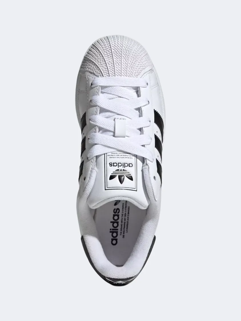 Fire Red Slim Form Adidas Superstar Ii Gs Original Shoes White/Core Black