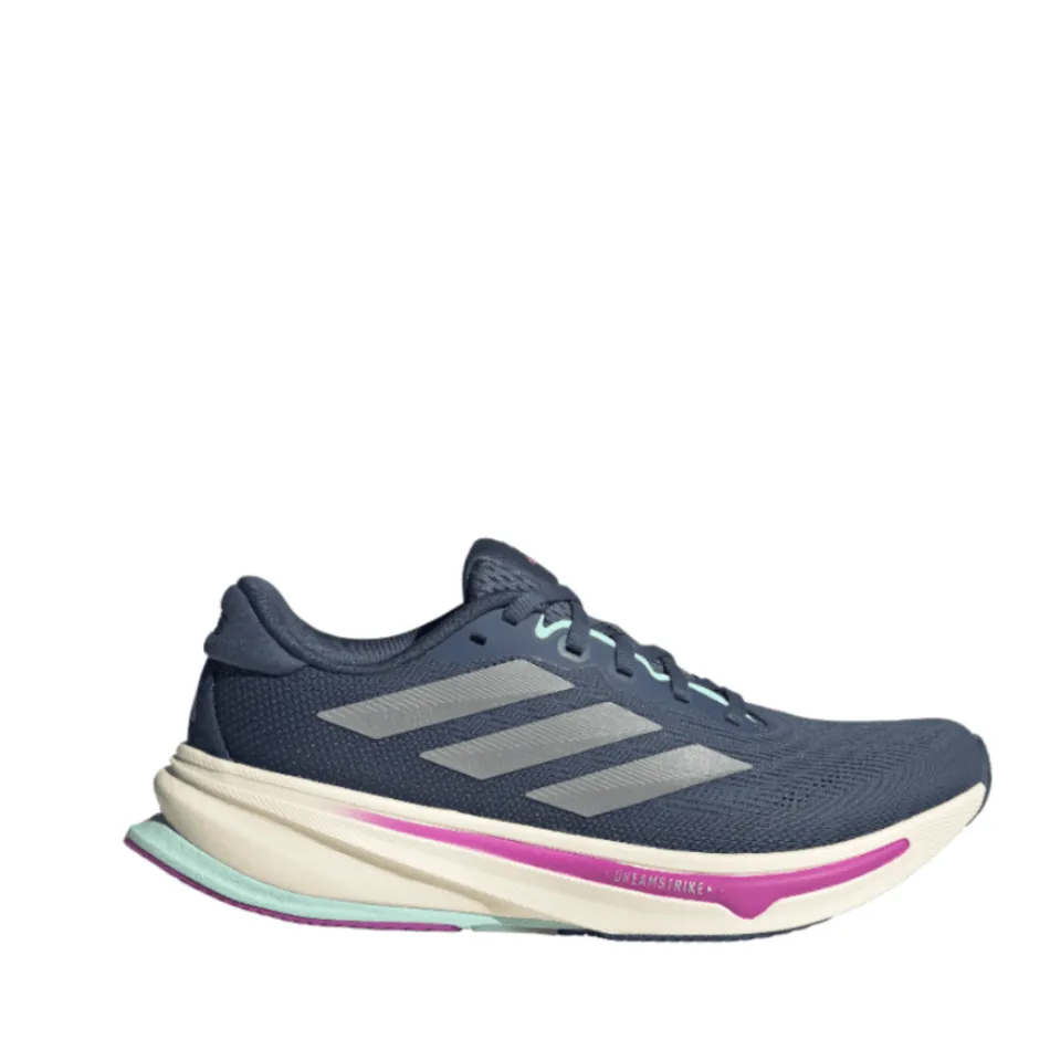 Adidas Women's Supernova Rise 2 Running Shoes in Preloved Ink/Matte Silver/Preloved Ink SS25 forefoot - support - feature shoes Daytime running comfort