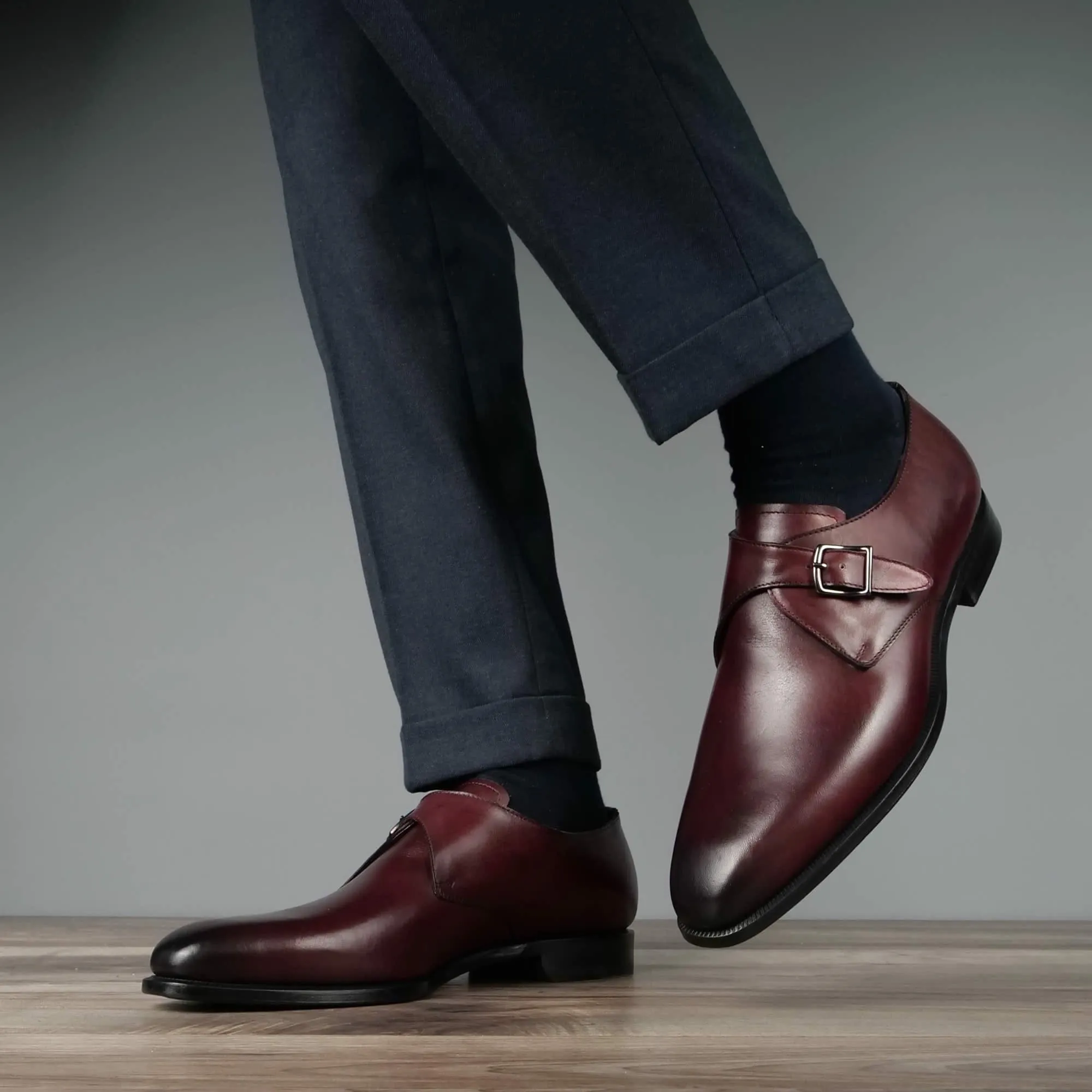 Brooklyn Single Monk Oxblood Abrasion resistant