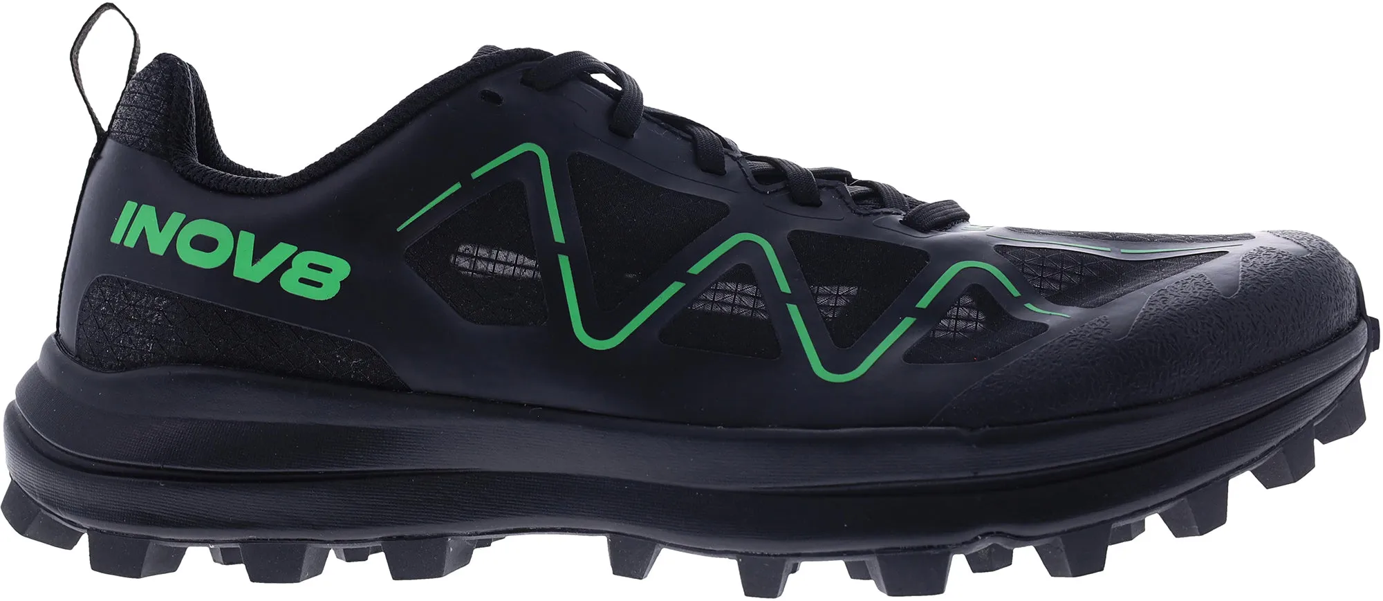 Breathable Gear Cushioned collars reduce rubbing on the ankle area Inov8 MudTalon Zero WIDE FIT Womens Trail Running Shoes - Black