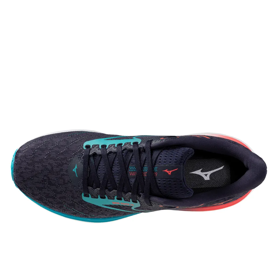 golf shoes Racing running Mizuno Men's Wave Rider 29 Running Shoes in Odyssey Gray/Capri Breeze/Calypso Coral AW25