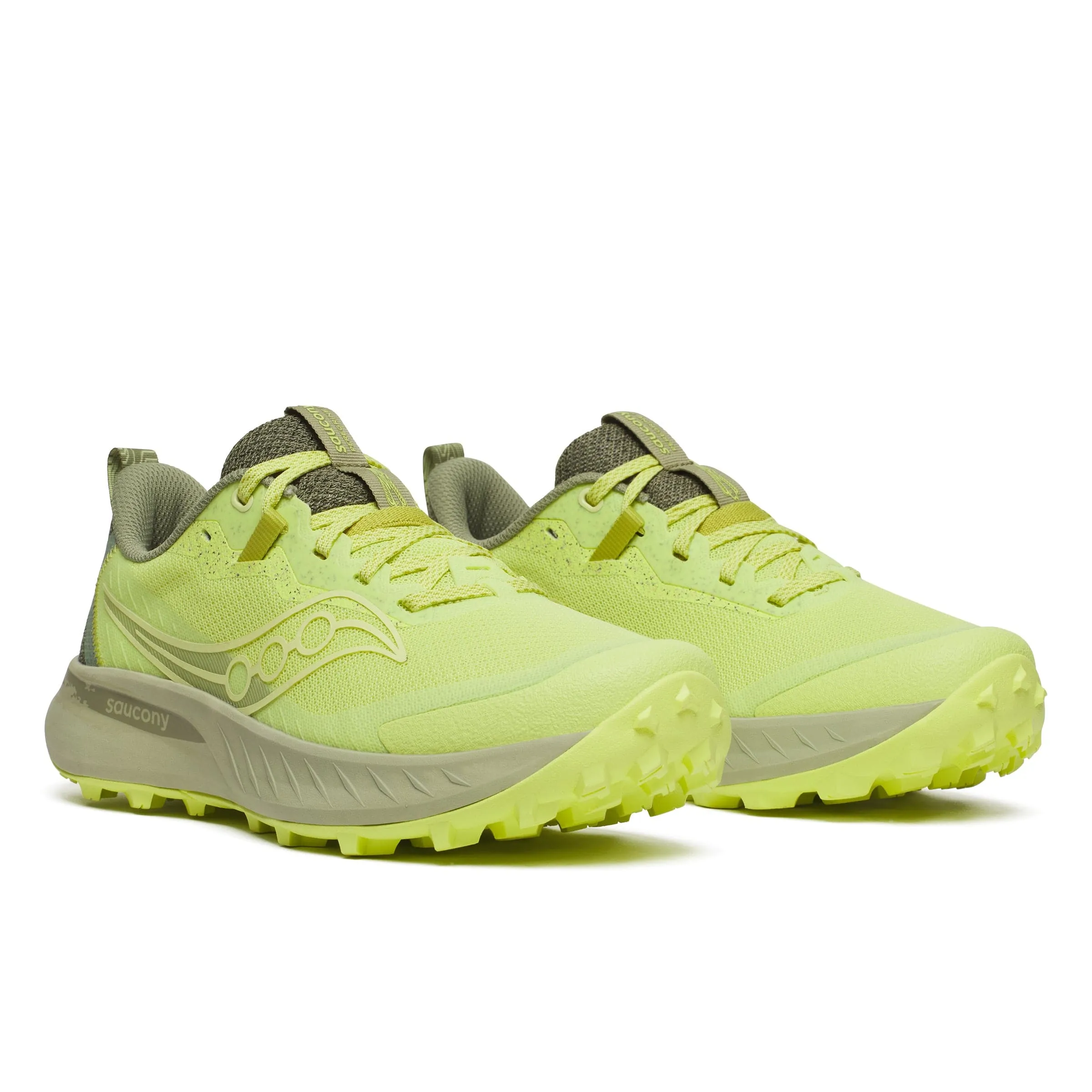 Saucony Women's Peregrine 15 Trail Running Shoes in Sunny/Hemlock SS25 short - distance - runner certified
