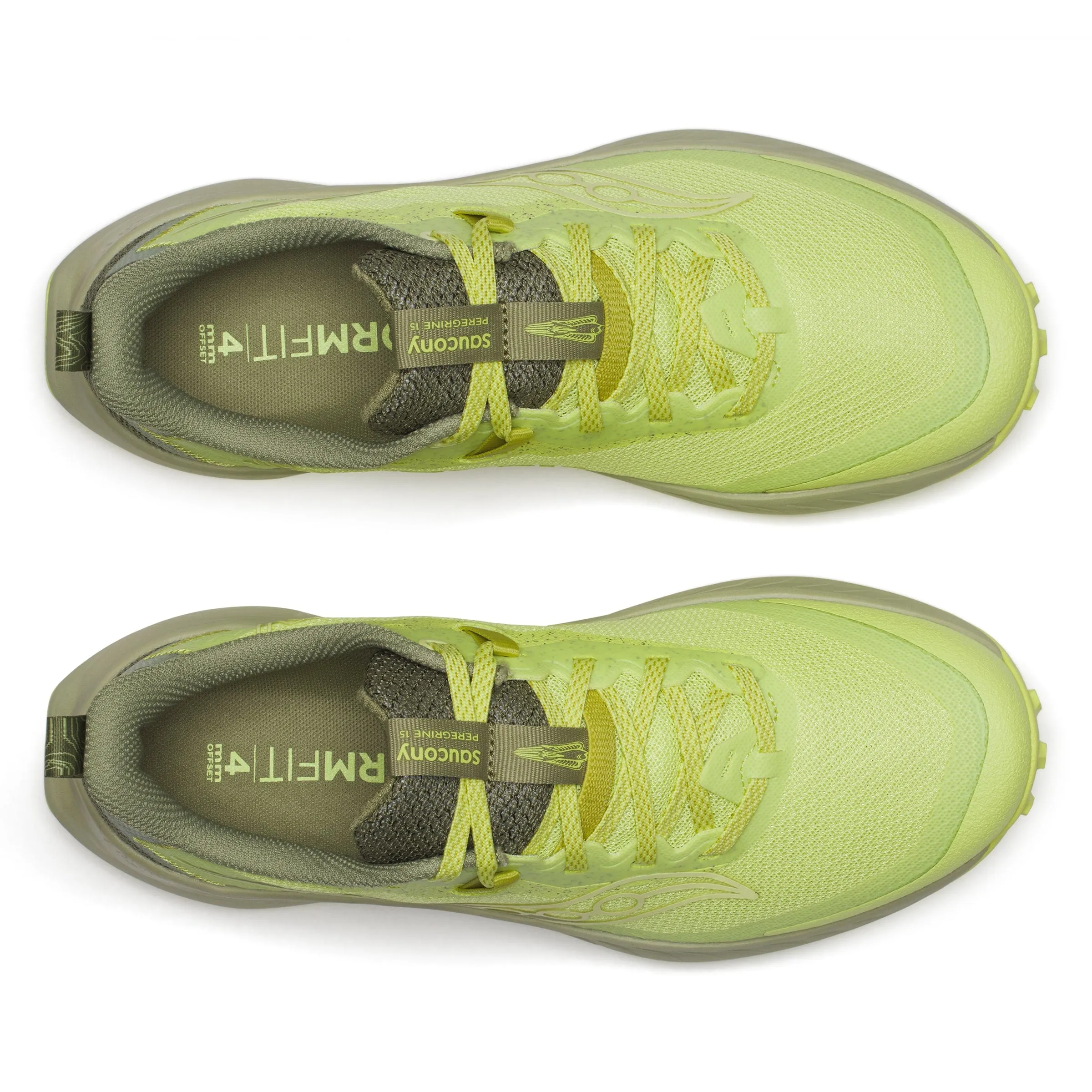 EVA - midsole shoes Saucony Women's Peregrine 15 Trail Running Shoes in Sunny/Hemlock SS25