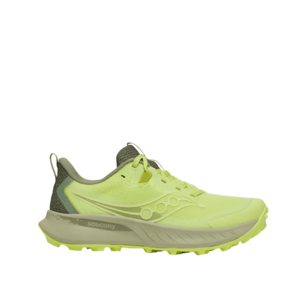 Saucony Women's Peregrine 15 Trail Running Shoes in Sunny/Hemlock SS25 billiards shoes
