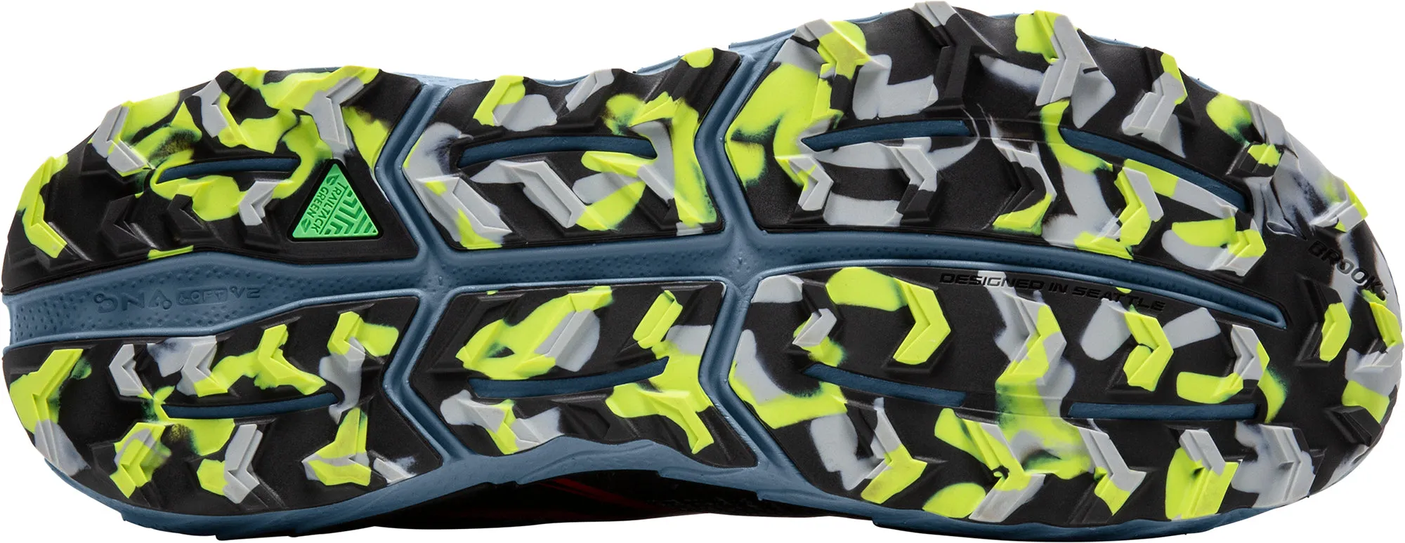 Brooks Cascadia 18 WIDE FIT Mens Trail Running Shoes - Blue Padded Flexible toe area supports balance and push-off