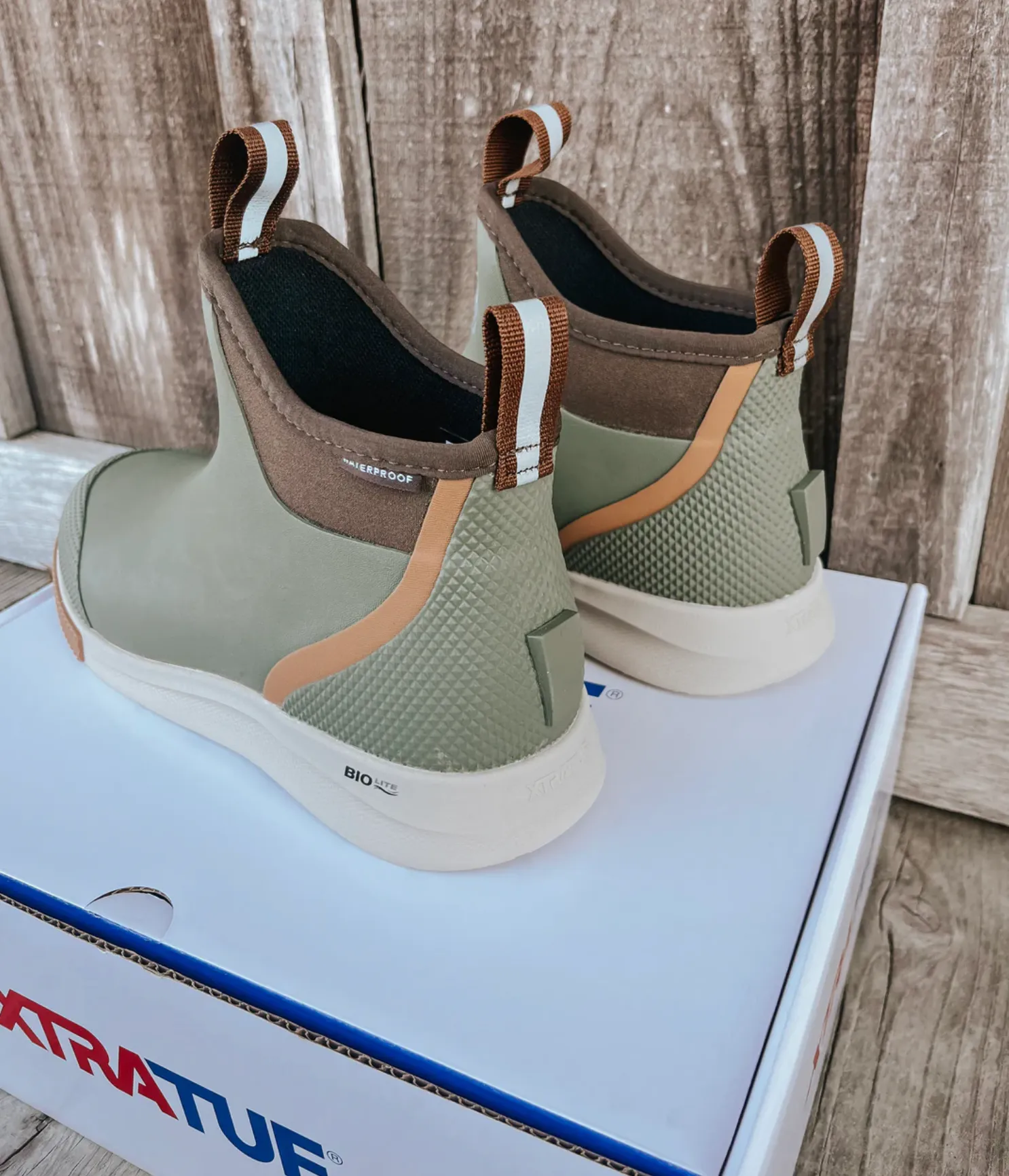 Cold Trekking Gear Winter Safety Gear XTRATUF ANKLE DECK BOOTS IN OLIVE