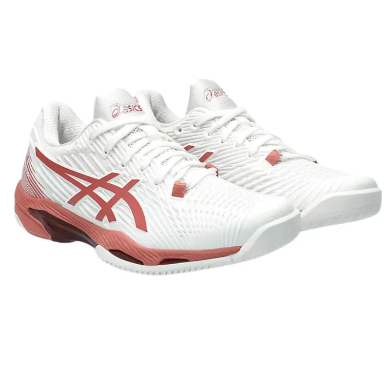 Asics Solution Speed FF 2 White/Light Garnet Womens Tennis Shoes Performance Fit Flex Fit