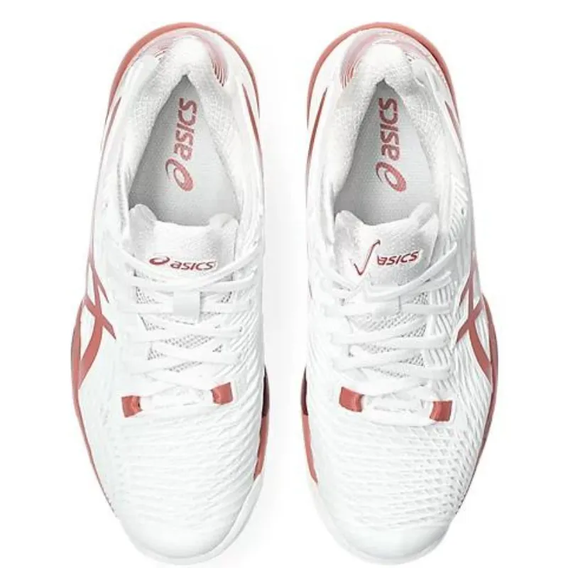 Ventilated Soft Toe Box Asics Solution Speed FF 2 White/Light Garnet Womens Tennis Shoes