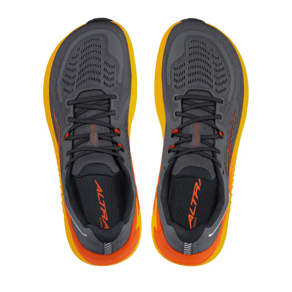Durable Rubber Altra Men's Paradigm 7 Running Shoes in Gray/Orange SS25