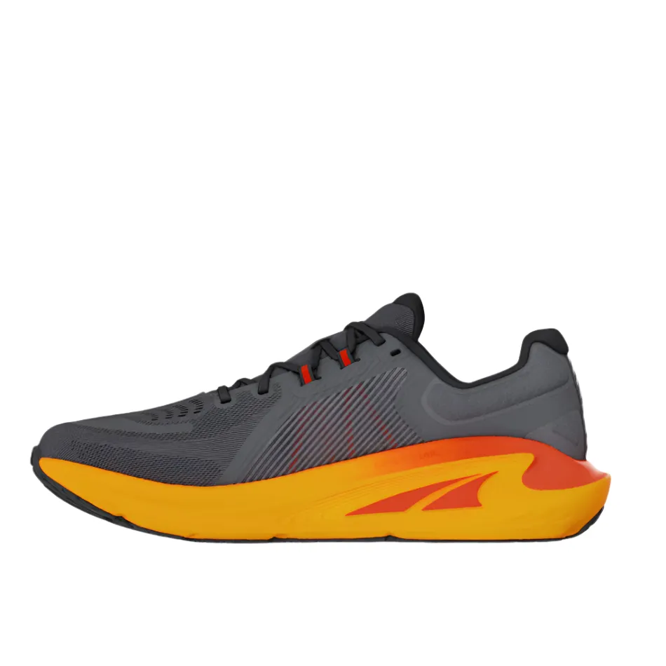 Altra Men's Paradigm 7 Running Shoes in Gray/Orange SS25 group runs Striped