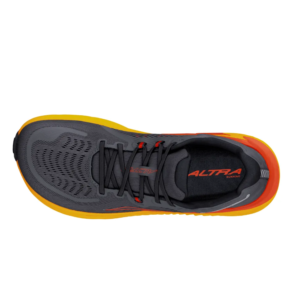 Altra Men's Paradigm 7 Running Shoes in Gray/Orange SS25 forest - specific shoes