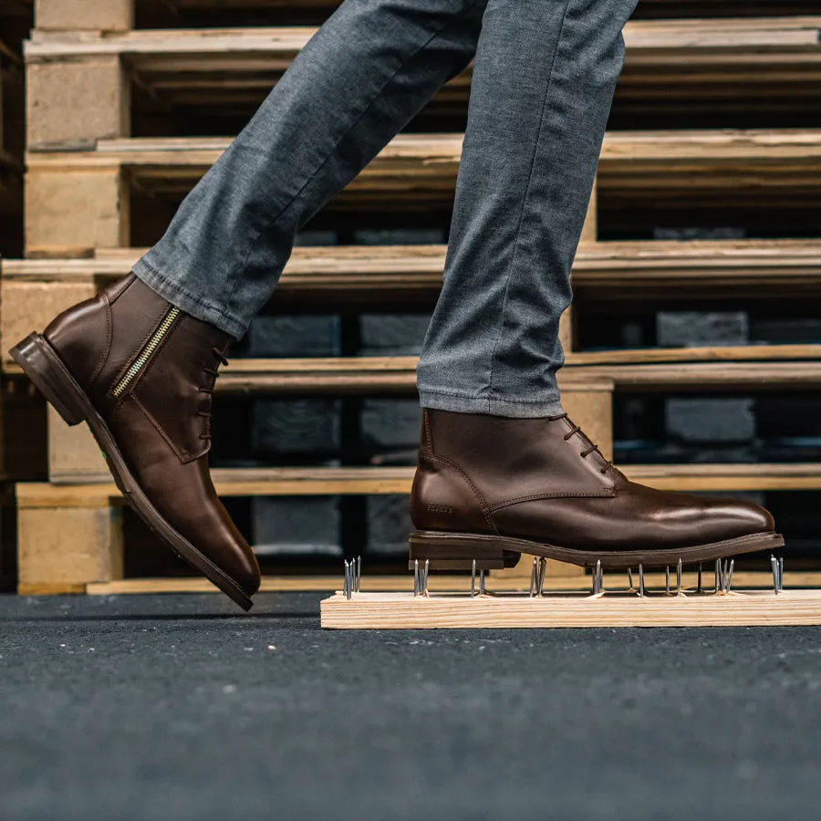 Breathable mesh Soft Padding STEEL TOE LACE UP BOOT MICH BROWN