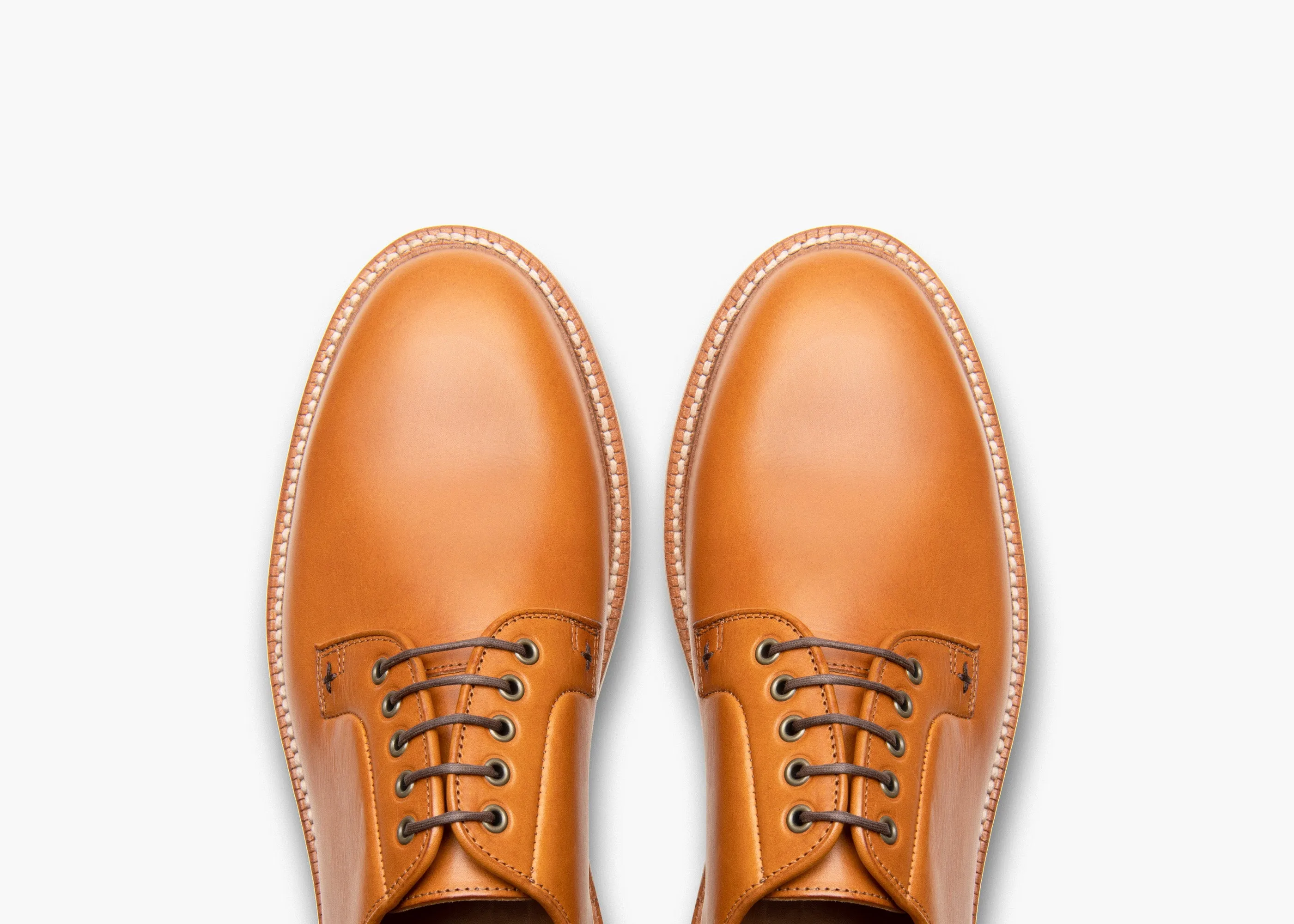 Leather Style Comfort Flex Plain Toe Saddle Tan Veg / Cavity Wedge Sole