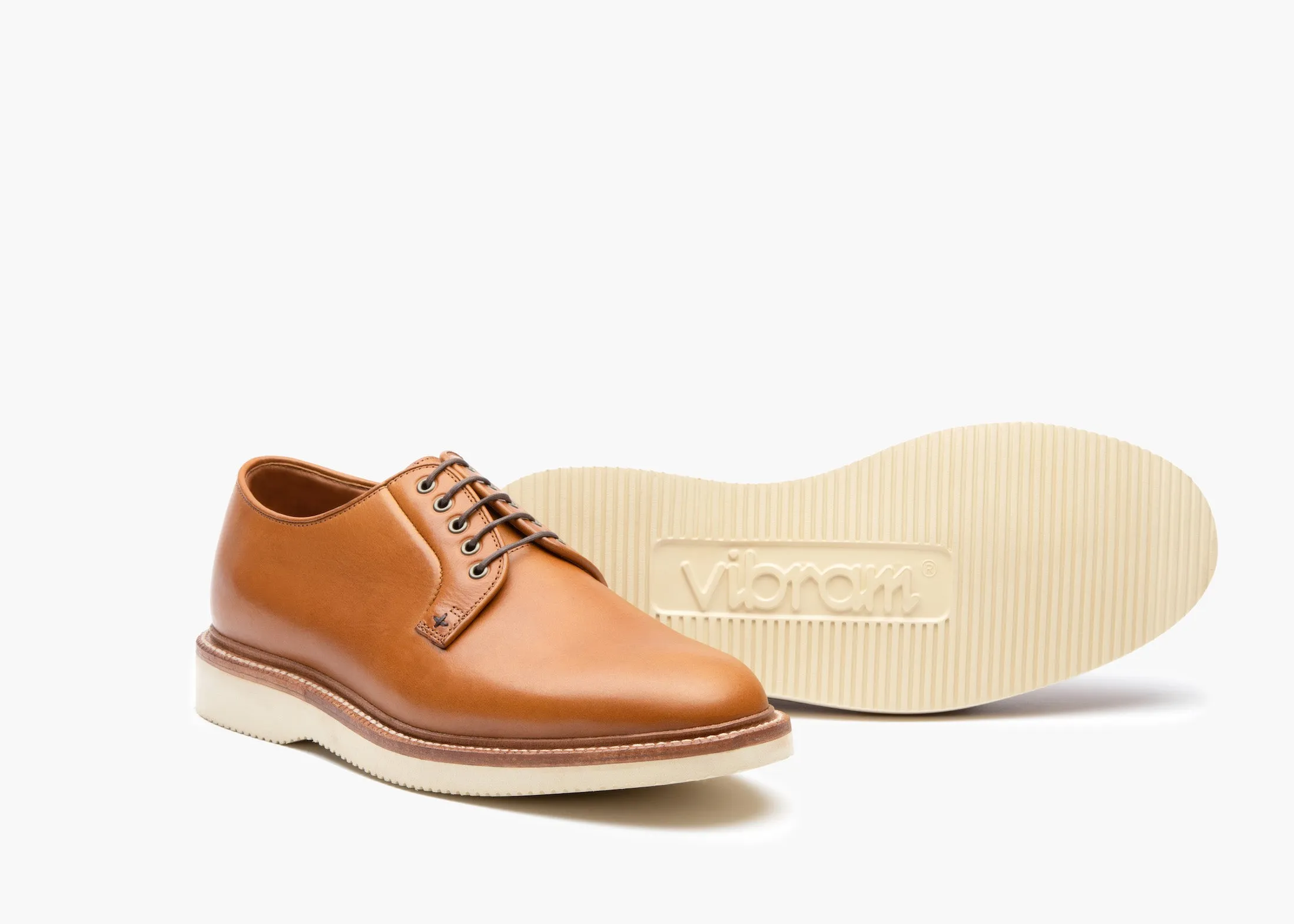Plain Toe Saddle Tan Veg / Cavity Wedge Sole Easy Wear Shoes Chic Fit Style