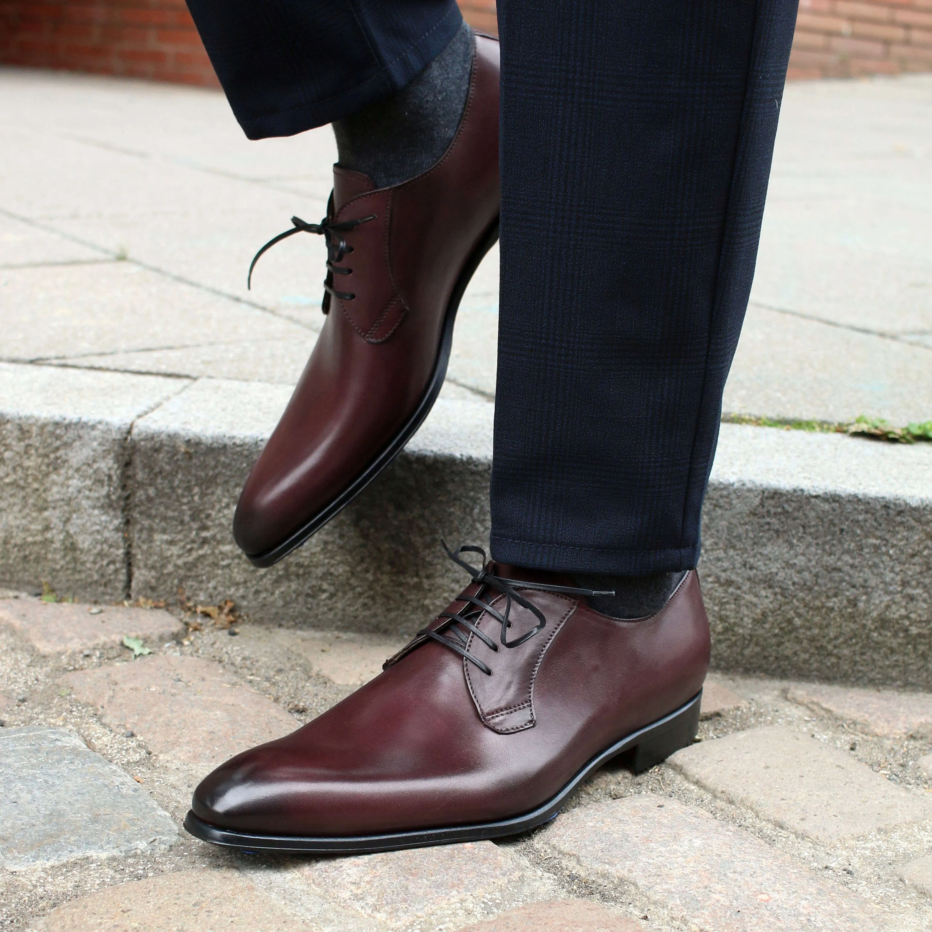 Lined Comfort Urban Casual Buckingham Derby Blucher Oxblood