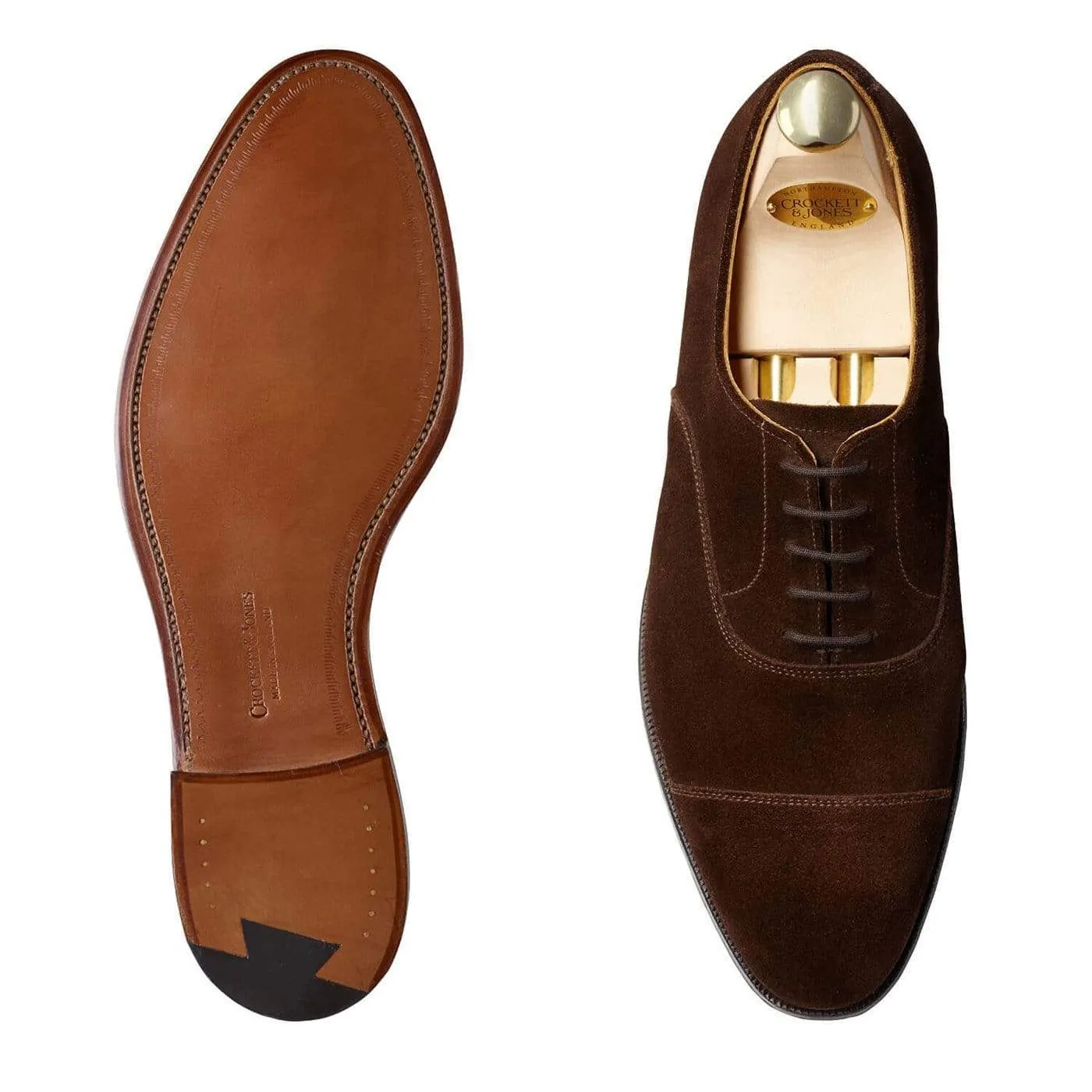 Walk Easy Leather Fit Shoes Connaught Dark Brown Suede