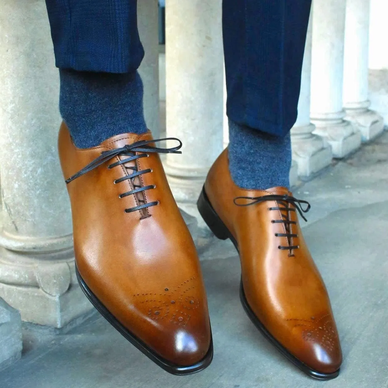 Walk Style Shoes Ellington Wholecut Brogue Light Tan