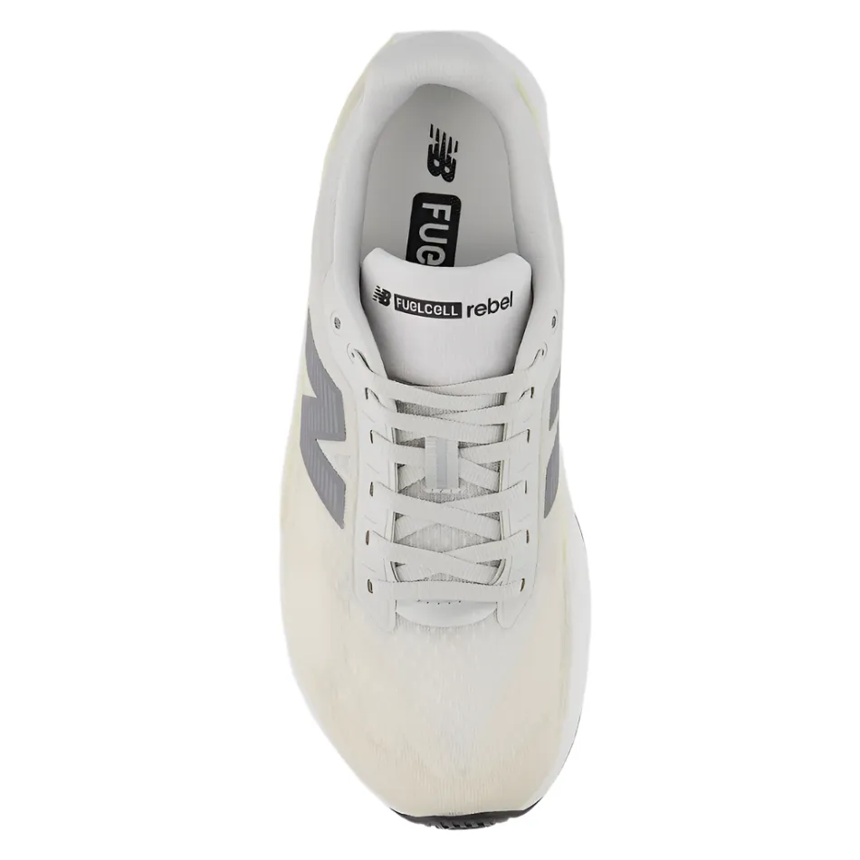 New Balance Women's Fuelcell Rebel v5 Running Shoes in Linen/Grey Matter/White AW25 plastic - finish - design shoes hard - wearing shoes
