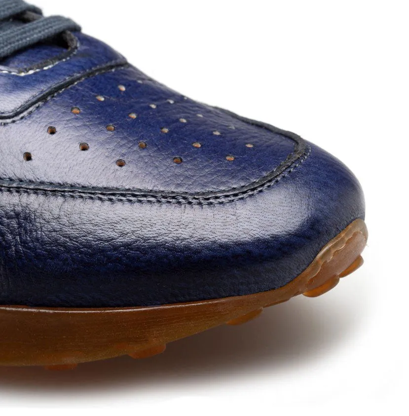Mezlan "Gerardo" Deerskin Sneaker-Blue Casual Move