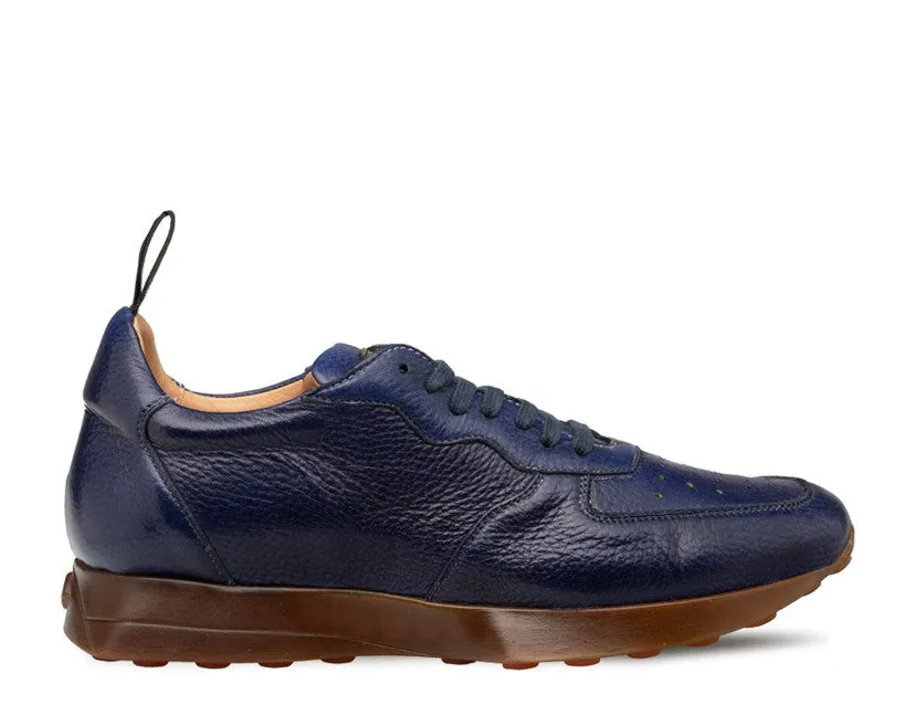 Mezlan "Gerardo" Deerskin Sneaker-Blue Mind Ease