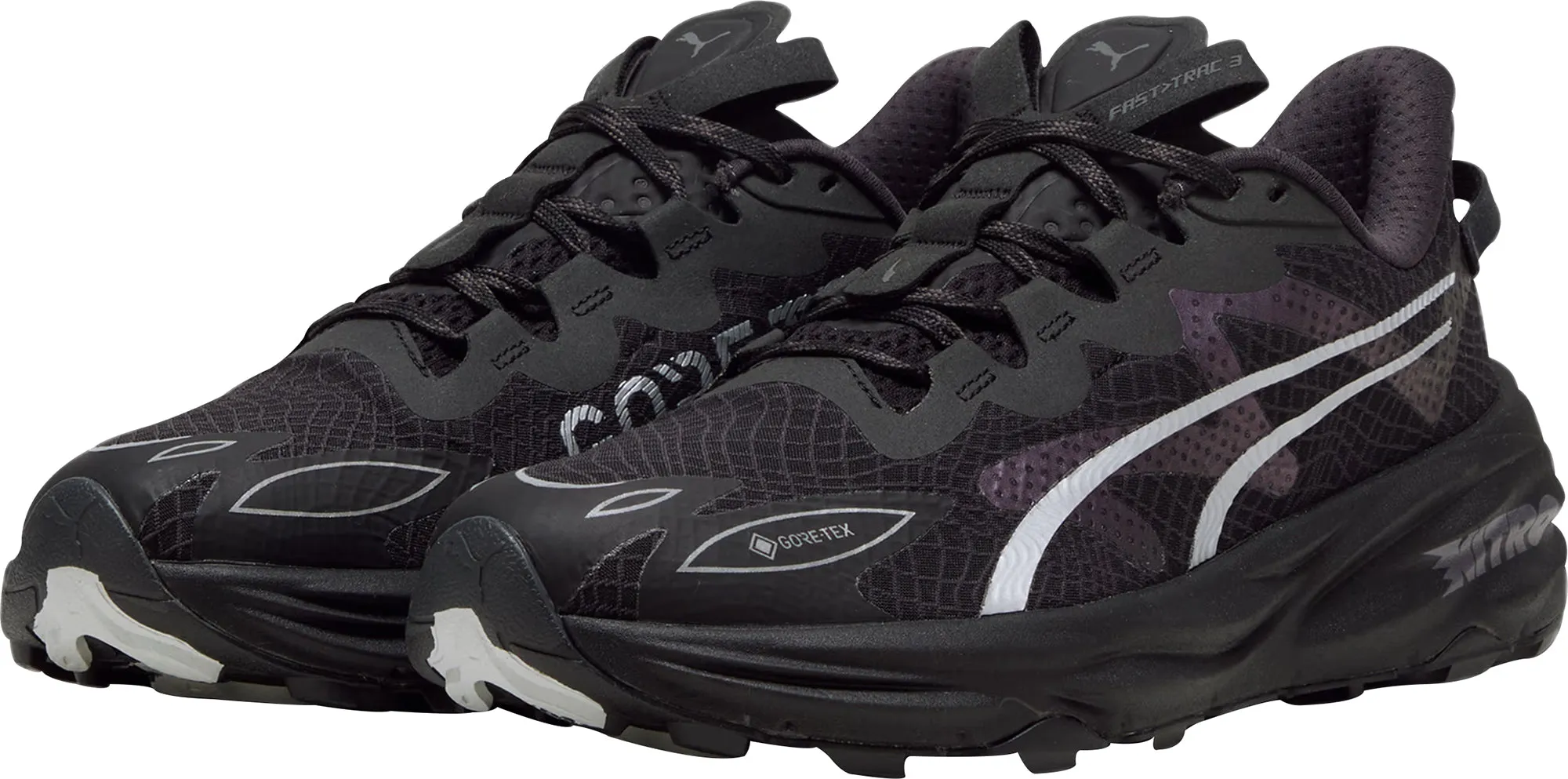 Puma Fast-Trac Nitro 3 GORE-TEX Mens Trail Running Shoes - Black Easy Flex Outsole wrap adds protection during lateral motion