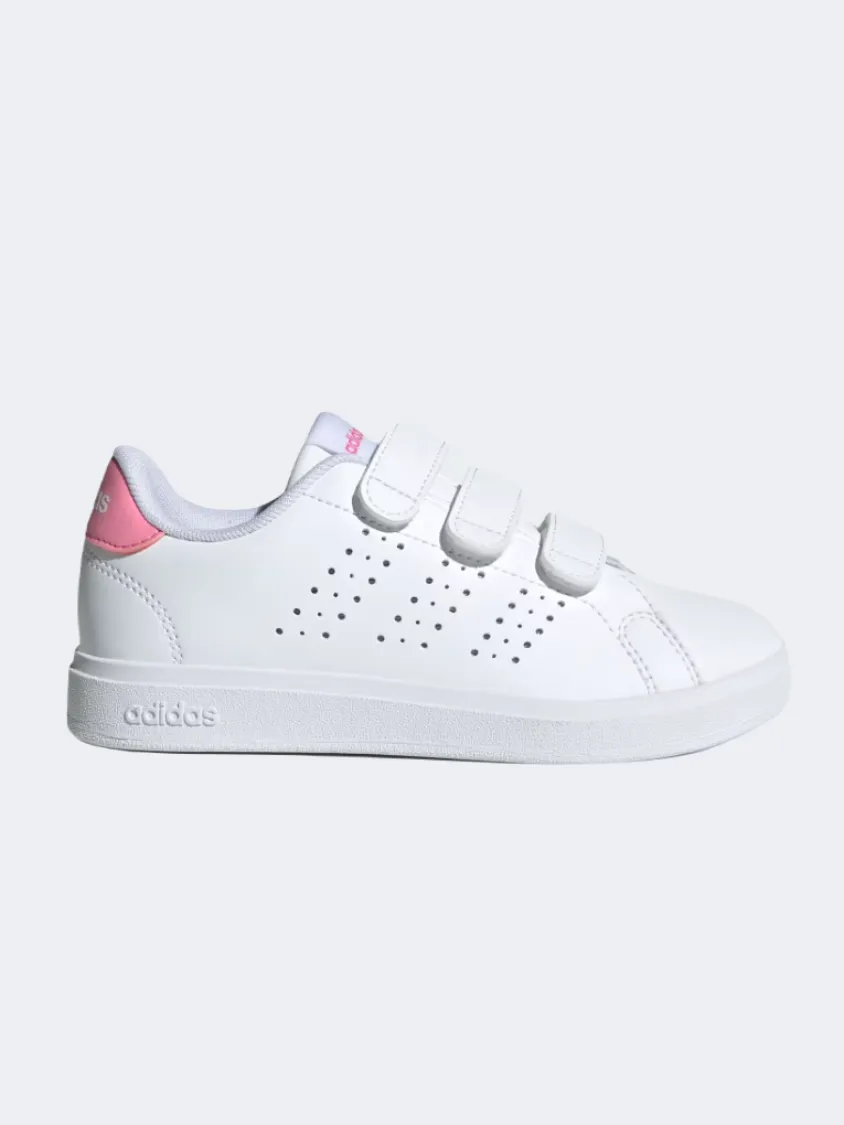 Adidas Advantage Base 2 Ps-Girls Sportswear Shoes White/Bliss Pink night walk Moist Guard