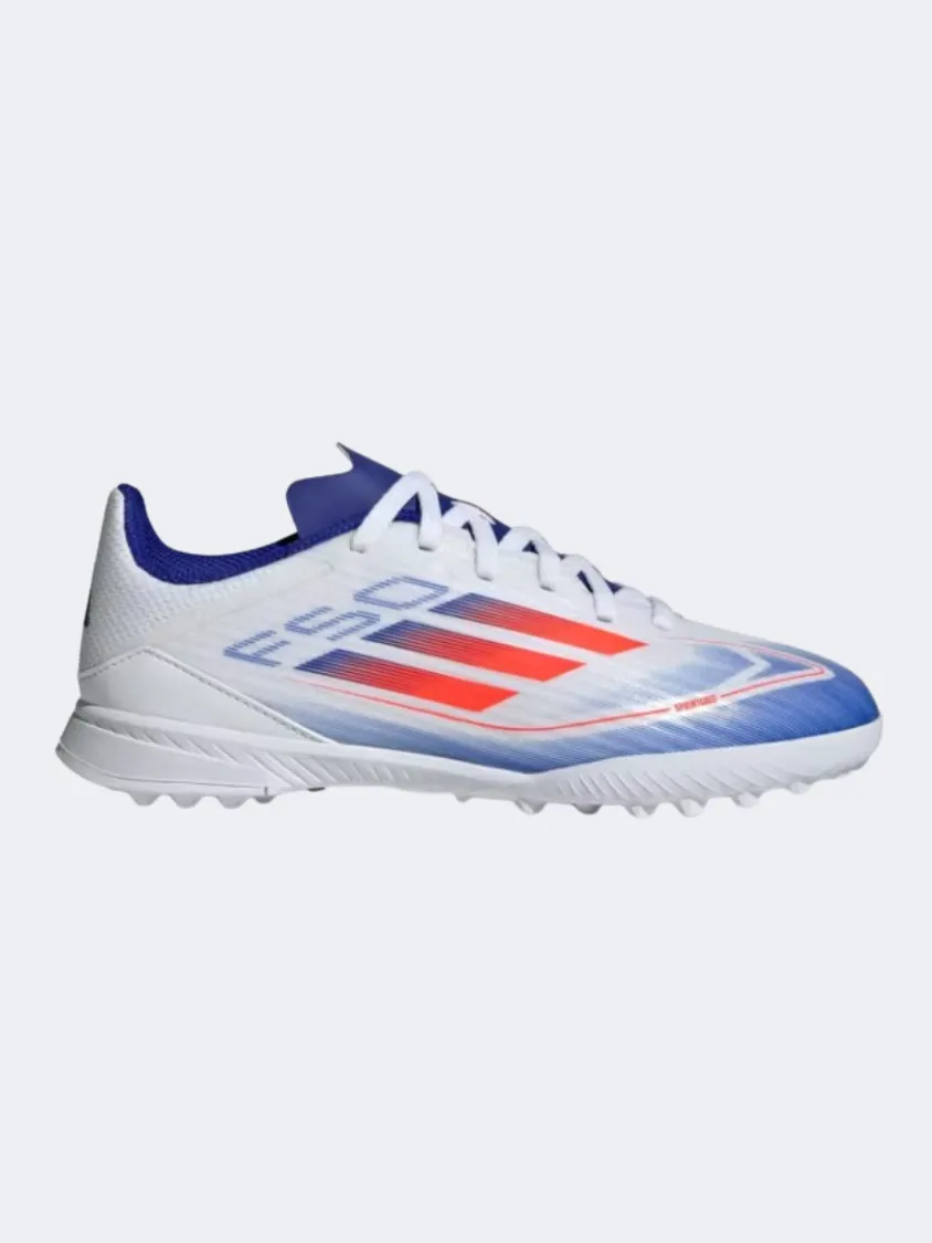 Adidas F50 League Tf Kids Turf Shoes White/Red/Blue lacrosse boots playground - use shoes