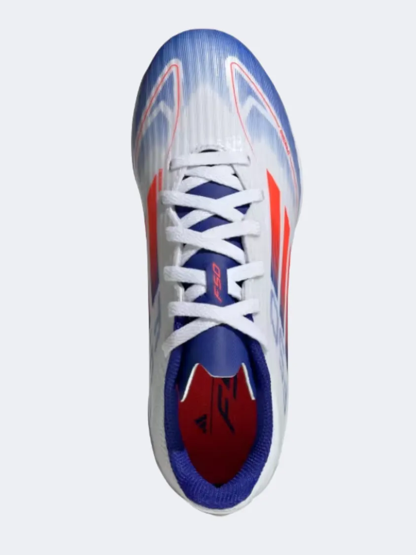 Adidas F50 League Tf Kids Turf Shoes White/Red/Blue padded lining shoes style - conscious shoes