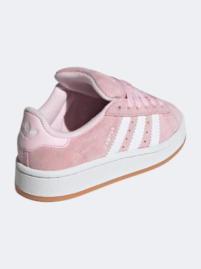 Pastel tone Adidas Campus 00S Ps-Girls Original Shoes Pink/White/Gum