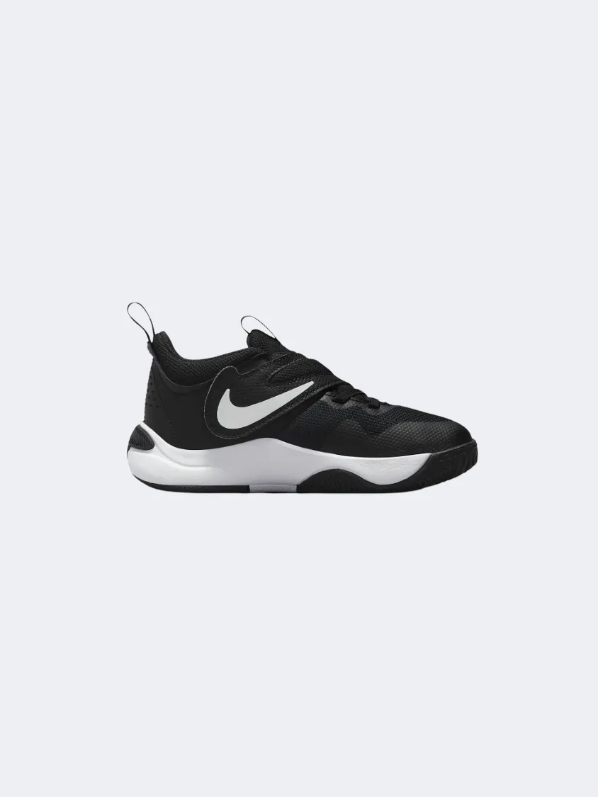 Meadow Glow Nike Team Hustle D11 Ps-Boys Basketball Shoes Black/White