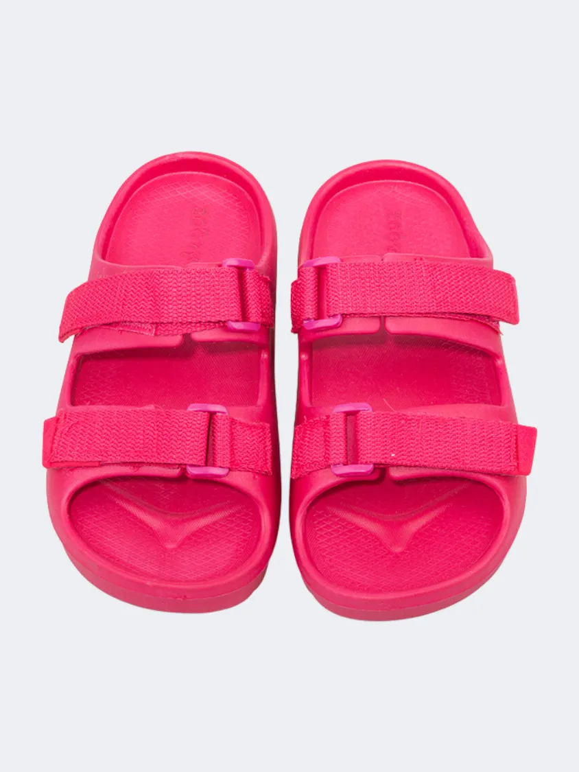 Oil And Gaz Chic Beach Kids Stripe Slide Fuchia Run Free