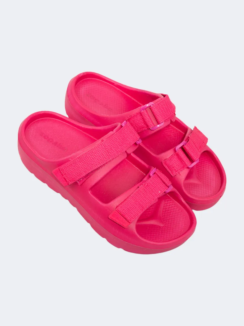 Calm Tone Dry Fast Oil And Gaz Chic Beach Kids Stripe Slide Fuchia