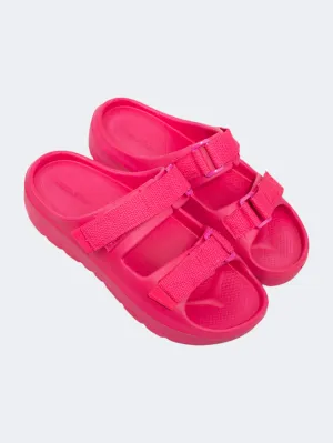 Young Mood Oil And Gaz Chic Beach Kids Stripe Slide Fuchia