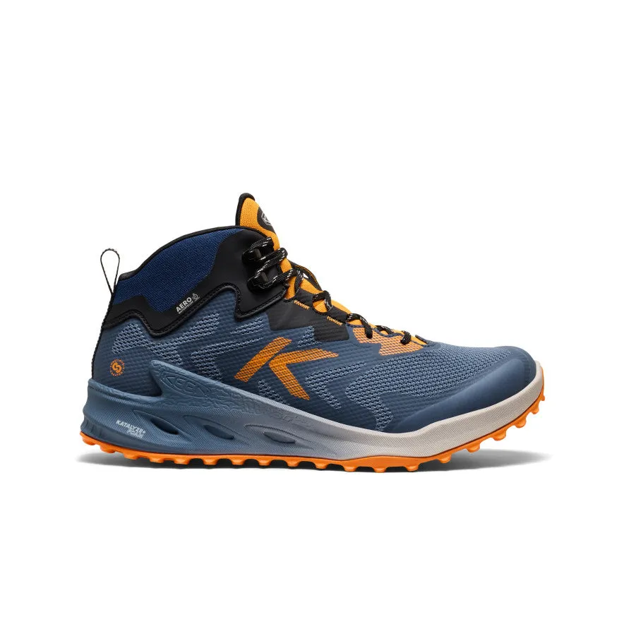Men's Zionic NXT Waterproof Hiking Boot  |  Naval Academy/Bright Marigold Forefoot flare improves ground control during sprints Advanced Grip