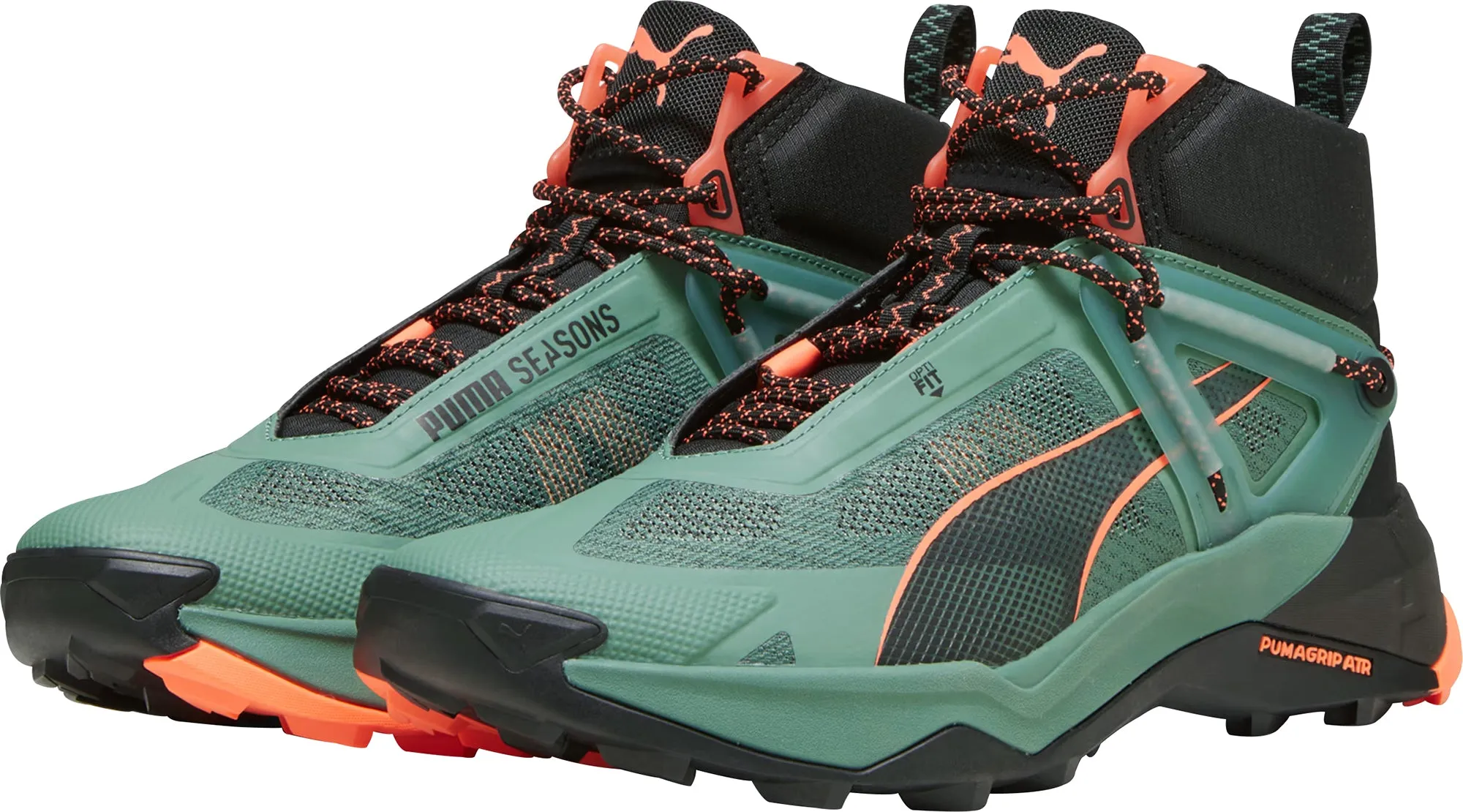 All-terrain Fit Puma Explore Nitro Mid Mens Walking Boots - Green