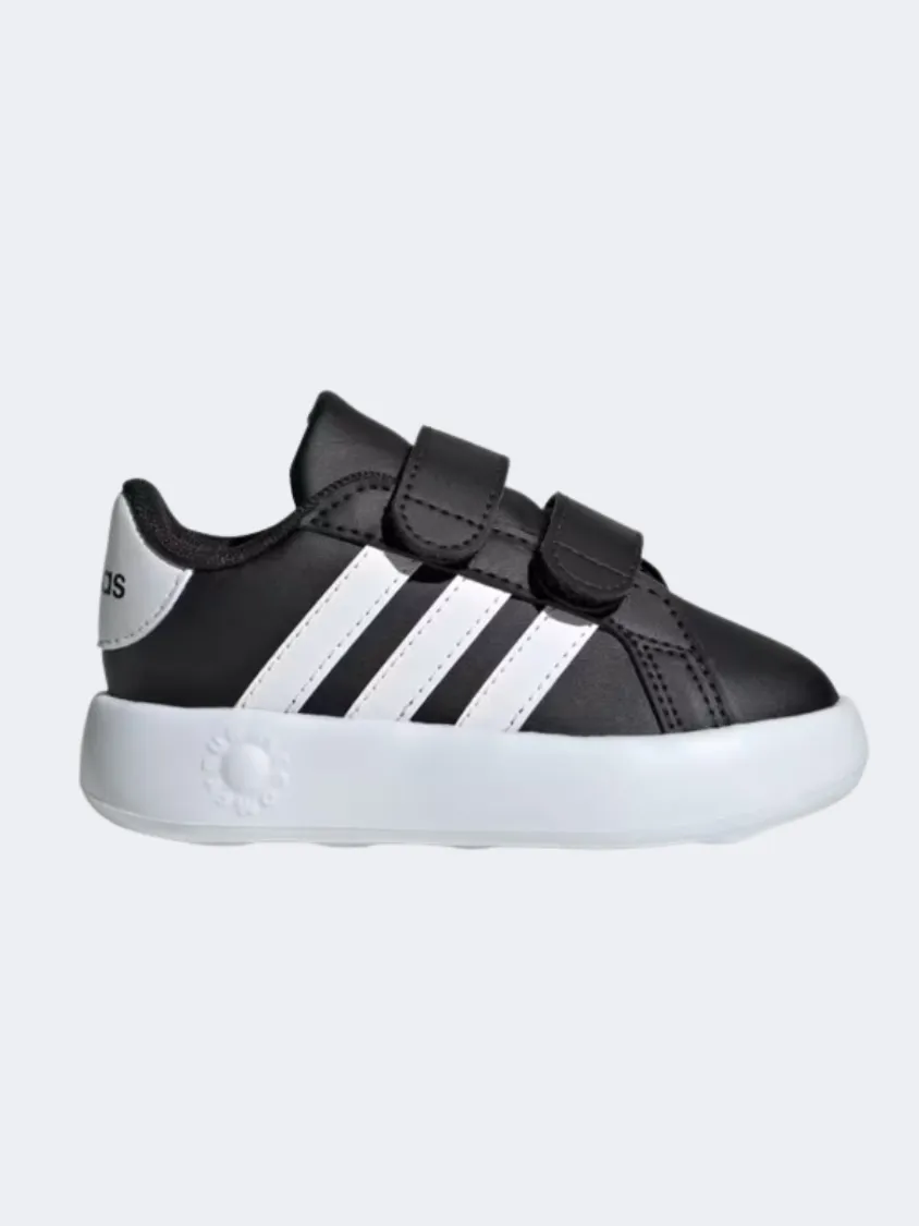 Pearl Shine Lace Up Style Adidas Grand Court 2.0 Infant Sportswear Shoes Black/White