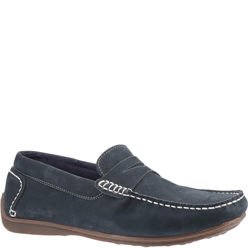 Path Wide Comfortable Office Slip-ons Navy Roscoe Slip-On Loafers