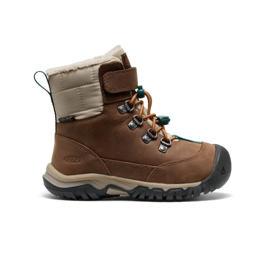 Date night Mesh Little Kids' Kanibou Waterproof Winter Boot  |  Dark Earth/Roasted Pecan