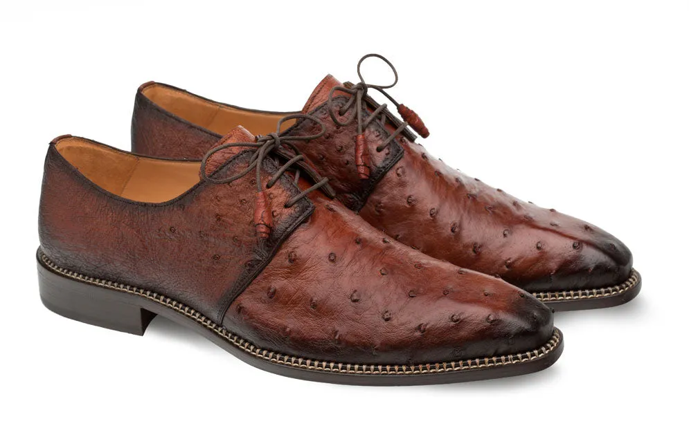 Dinner Look Mezlan Tillson Ostrich Oxford Brandy