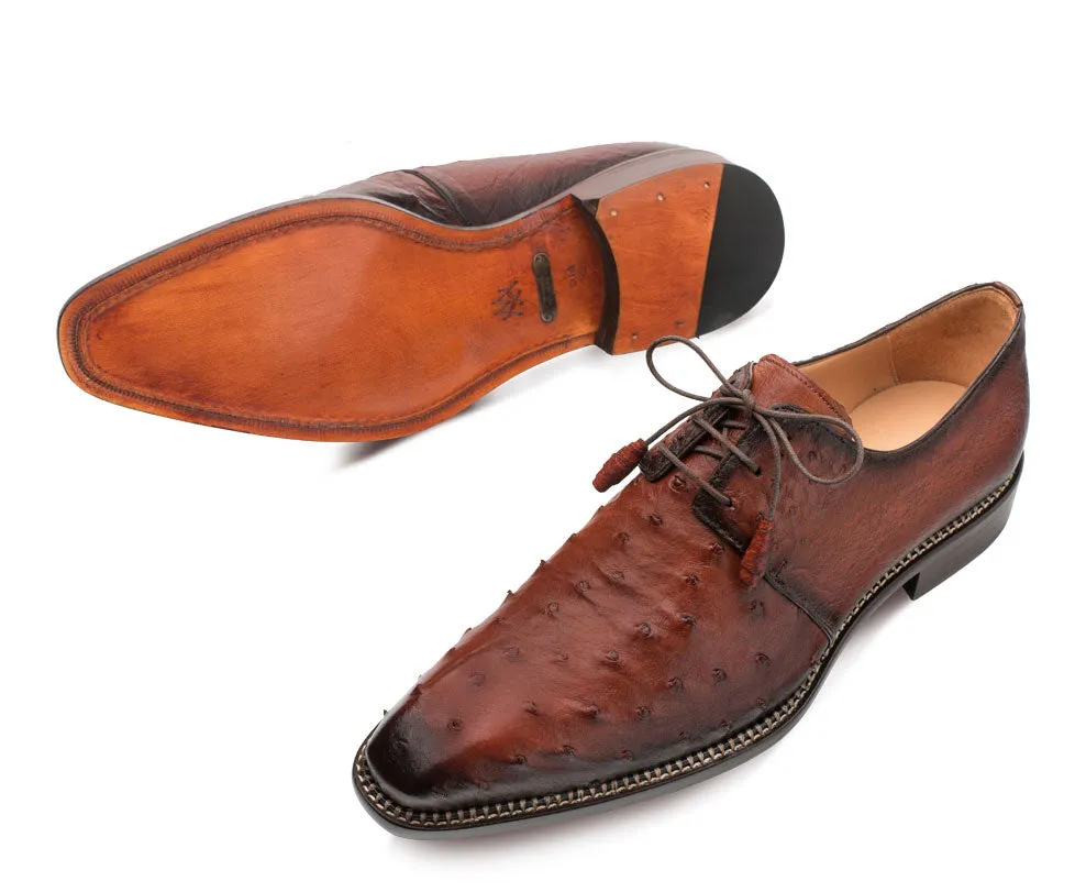 Mezlan Tillson Ostrich Oxford Brandy Good Traction