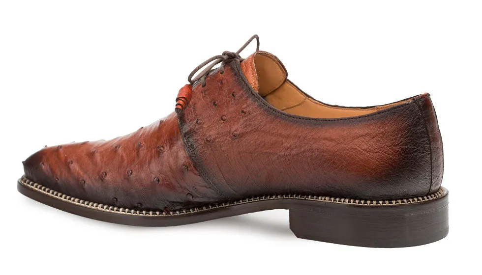 Rain Safe Mezlan Tillson Ostrich Oxford Brandy